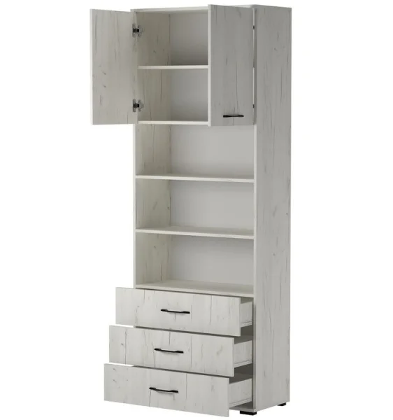 Шкаф комбинированный Италия ШК3Я-800 дуб крафт белый