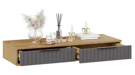 Стол туалетный Хилтон дуб крафт золотой/графит матовый