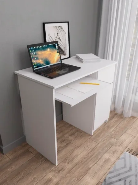 Стол письменный Мори МС-1 правый белый