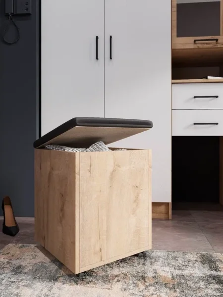 Прихожая Дуся 1.3 дуб бунратти/белый бриллиант