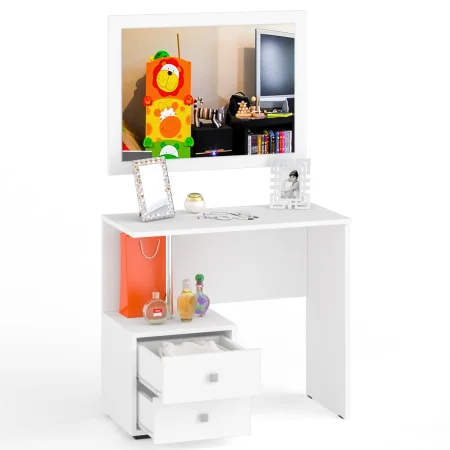Стол косметический Камелия с зеркалом белый