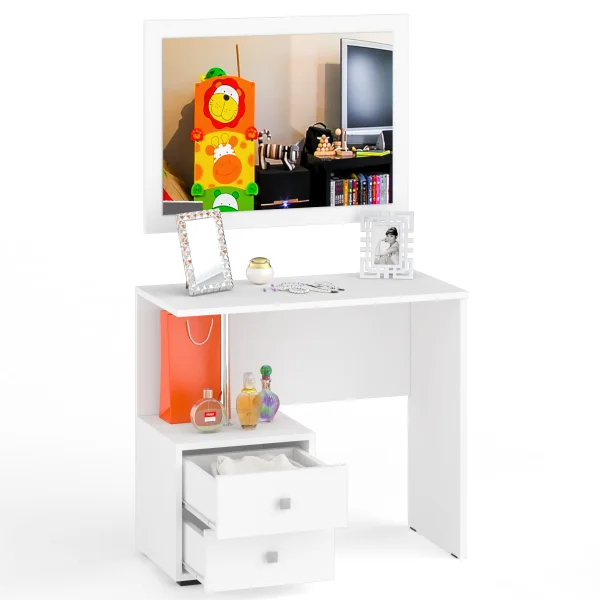 Стол косметический Камелия с зеркалом белый