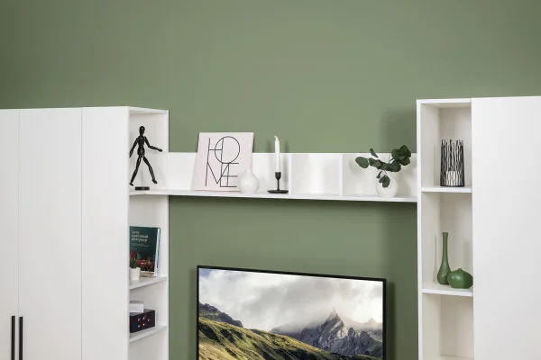 Полка навесная открытая Эйр 16.490 белый шагрень