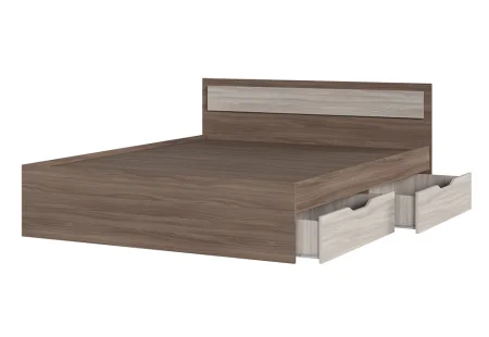 Кровать Гармония с ящиками шимо темный/шимо светлый