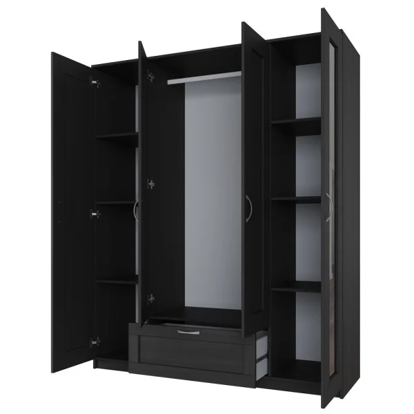 Шкаф Сириус комбинированный 4 двери 1 ящик (2 зеркала) венге