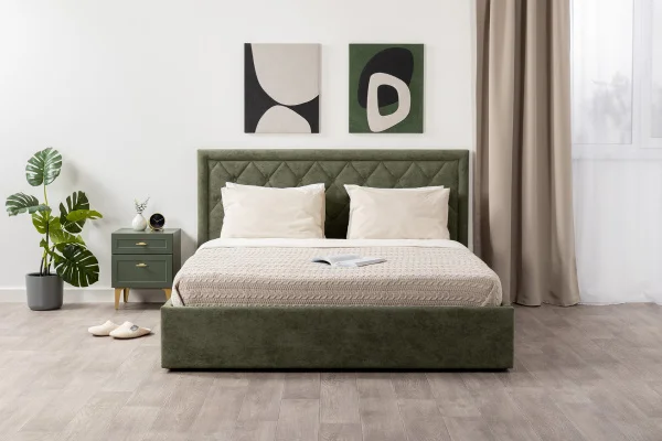 Тумба прикроватная Марион 16.14 дымчатый зеленый/олива шагрень