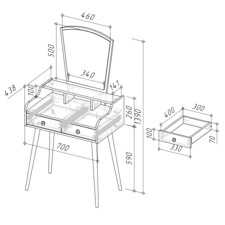 Трюмо 4-25913 белый