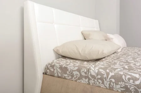 Кровать Муссон 11.28 с подъемным механизмом белый/дуб эндгрейн элегантный