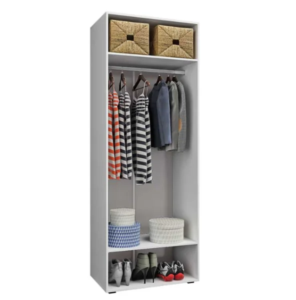 Шкаф 2-х дверный Нэнси NEW 1000 белый/белый глянец