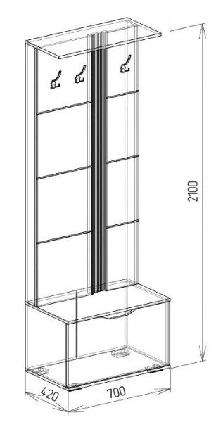 Вешалка Твист №2 дуб бунратти/графит софт