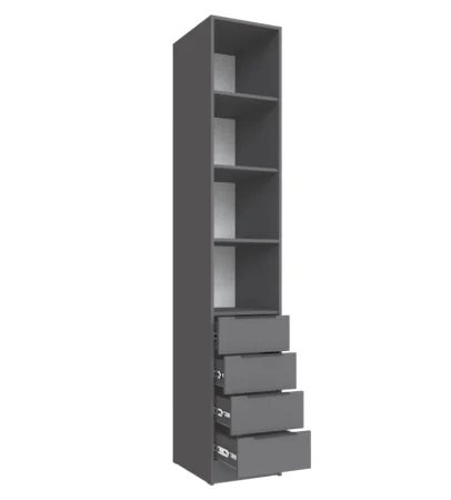Шкаф Мадрид 0,4 с 4 ящиками графит серый