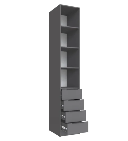 Шкаф Мадрид 0,4 с 4 ящиками графит серый