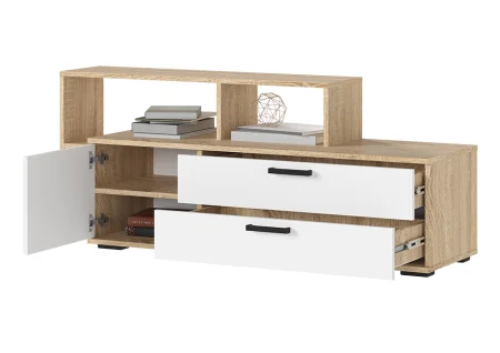Тумба под ТВ Санса ТВ-01 дуб сонома/белый