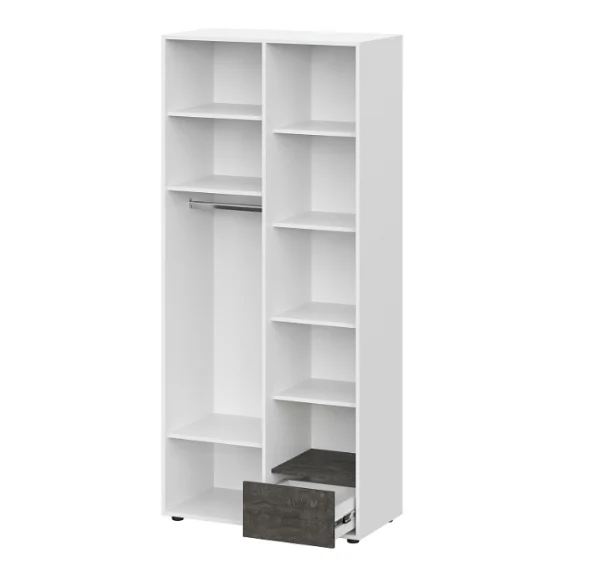 Шкаф комбинированный Анри белый текстурный/дуб золотой/железный камень