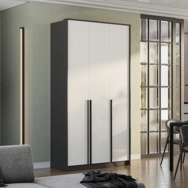 Шкаф 3-х створчатый Шарм ШК-10 графит/белый