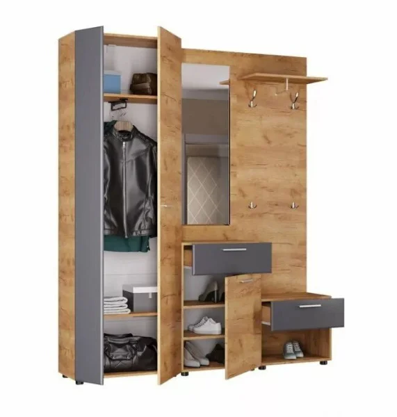 Модульная прихожая Сафари дуб крафт золотой/графит