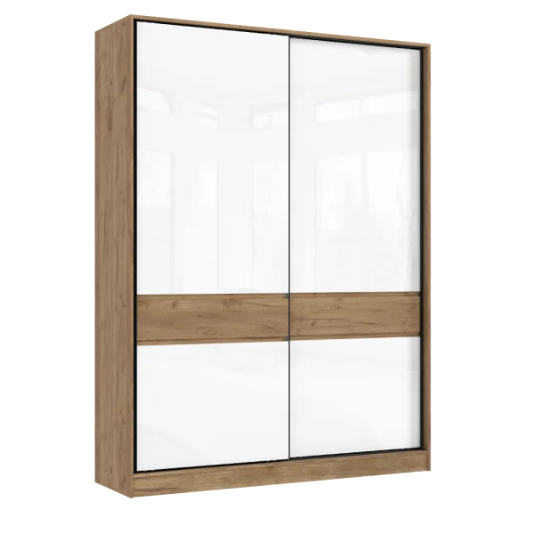 Шкаф-купе Роджинамиф 1800 дуб крафт/белый глянец