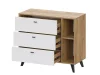 Комод Милан 3 ящика дуб золотой/белый матовый