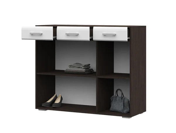 Комод Вегас 1200 венге/белый глянец