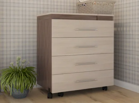 Комод с гладильной доской 4-44300 бодега тёмный/бодега светлый