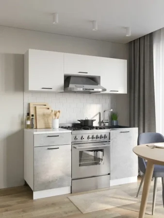 Кухня Дуся 1.6 белый/цемент