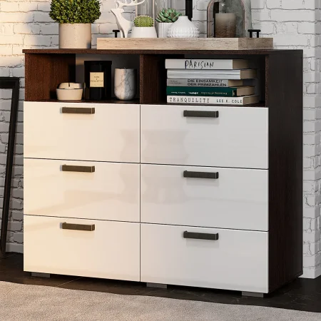 Комод Азаро венге/белый глянец