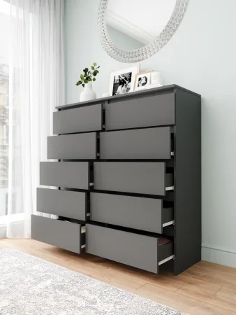 Комод Мори МК 1200.10 графит (10 ящиков)