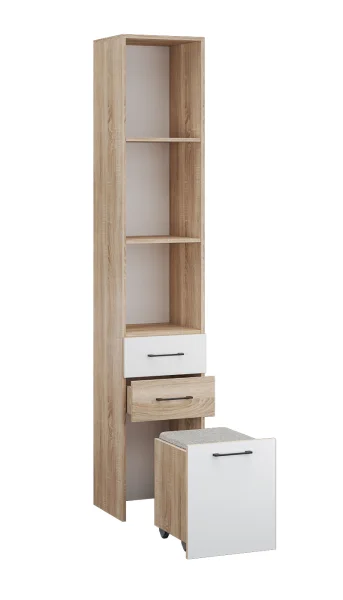 Пенал с пуфиком Денвер дуб сонома/белый