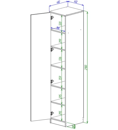 Шкаф Охта Лайт 400 графит