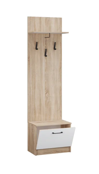 Тумба с вешалкой Денвер дуб сонома/белый