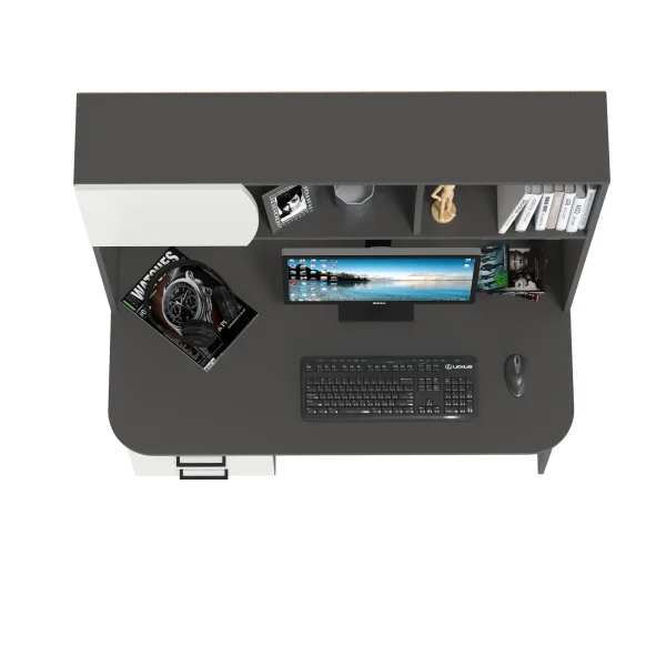 Стол рабочий 6-0606 Сигма графит/белый