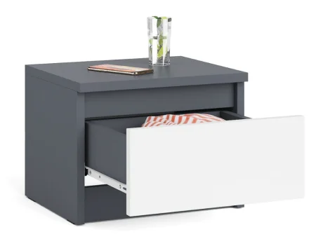 Тумба прикроватная с ящиком ТПМ 400.1 графит/белый
