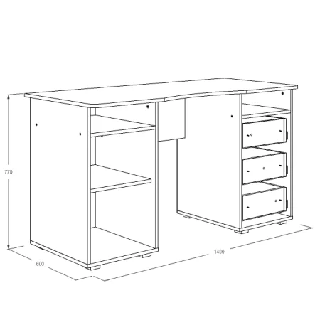 Стол письменный Омега-16 №3 ясень анкор темный/ясень анкор светлый