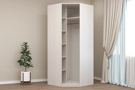 Шкаф угловой Кэт-6 бодега белая/сандал белый