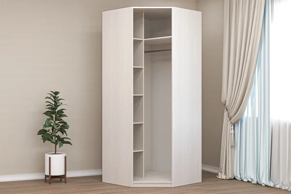 Шкаф угловой Кэт-6 бодега белая/сандал белый