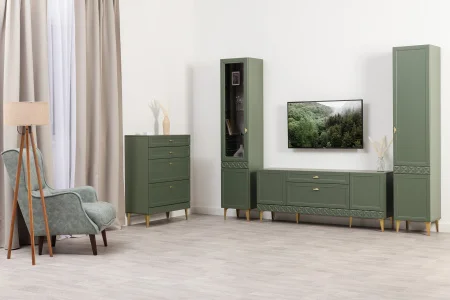 Комод Марион 16.249 дымчатый зеленый/олива шагрень