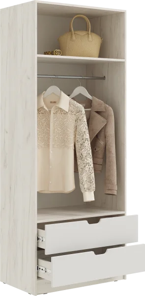 Шкаф 800 Юниор-4 шарли мокко/дуб крафт белый