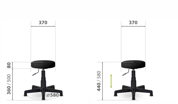 Стул кассира L Б/п черный
