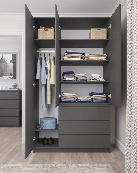 Шкаф трехдверный Мори МШ 1200.1 графит