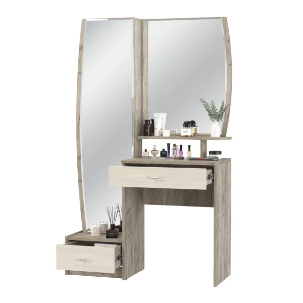 Трюмо 4-25102 Сицилия дуб крафт серый/скандинавское дерево белое