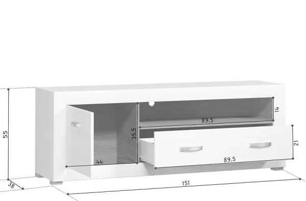 Тумба ТВ Мальта RTV1D1S лиственница сибирская/орех лион