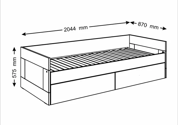 Кровать раздвижная Сириус 80х200 с ящиками белый