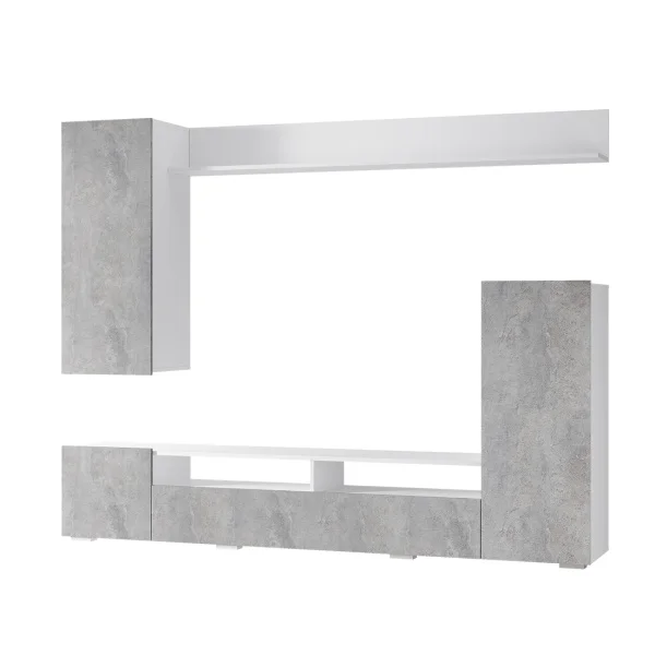 Гостиная Диаманд белый/цемент светлый