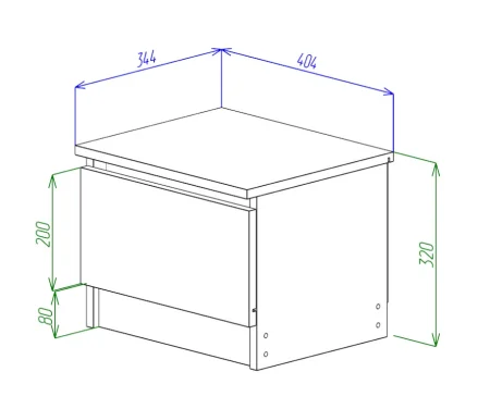 Тумба прикроватная Охта Лайт 400 дуб вотан/белый