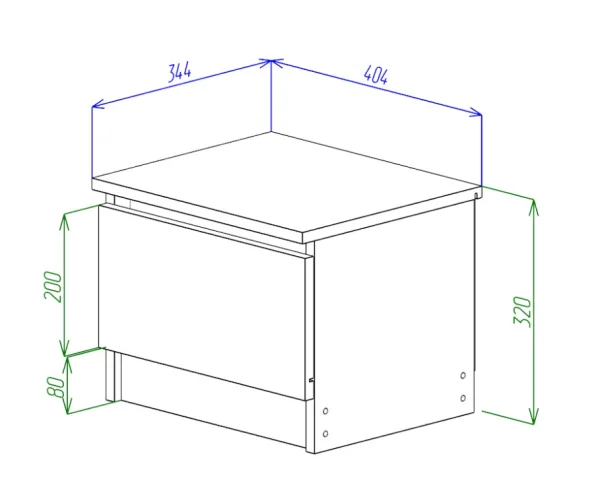 Тумба прикроватная Охта Лайт 400 дуб вотан/белый