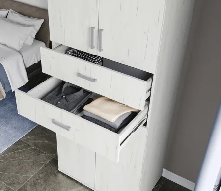 Шкаф Соло-5 (Нельсон ШК-05) дуб крафт белый