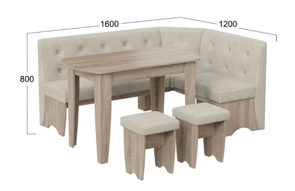 Кухонный комплект Барселона дуб сонома трюфель, микровелюр Duna Brilliant