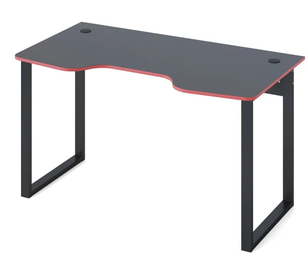 Игровой компьютерный стол КСТ-19 черный, кромка красная