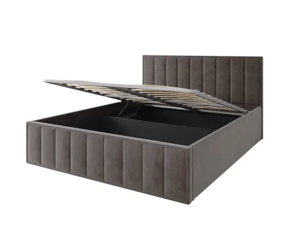 Кровать Лана 160х200 с подъемным механизмом, велюр шоколад