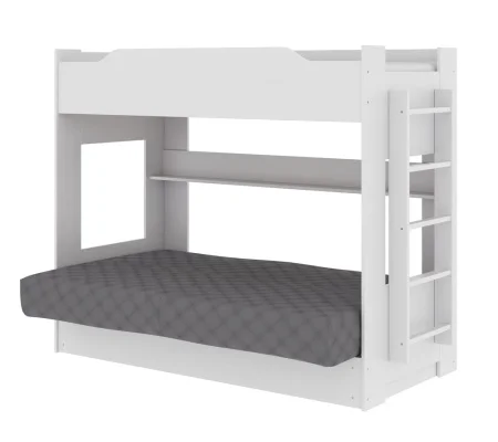 Кровать двухъярусная с диван-кроватью белый